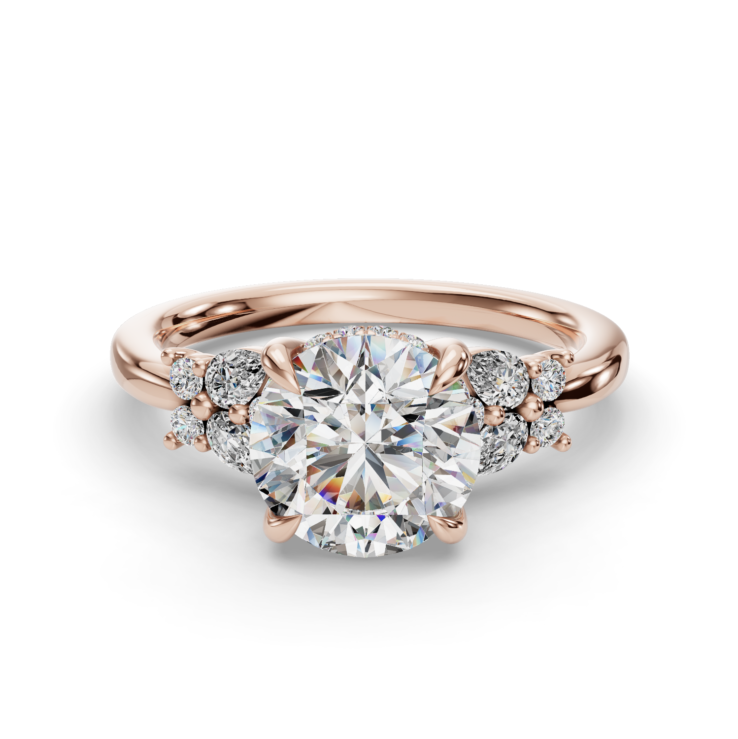 Double Grace Hidden Halo Engagement Ring